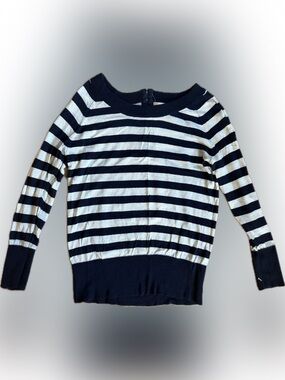 Stitches Navy & White Striped Scoop Neck Sweater